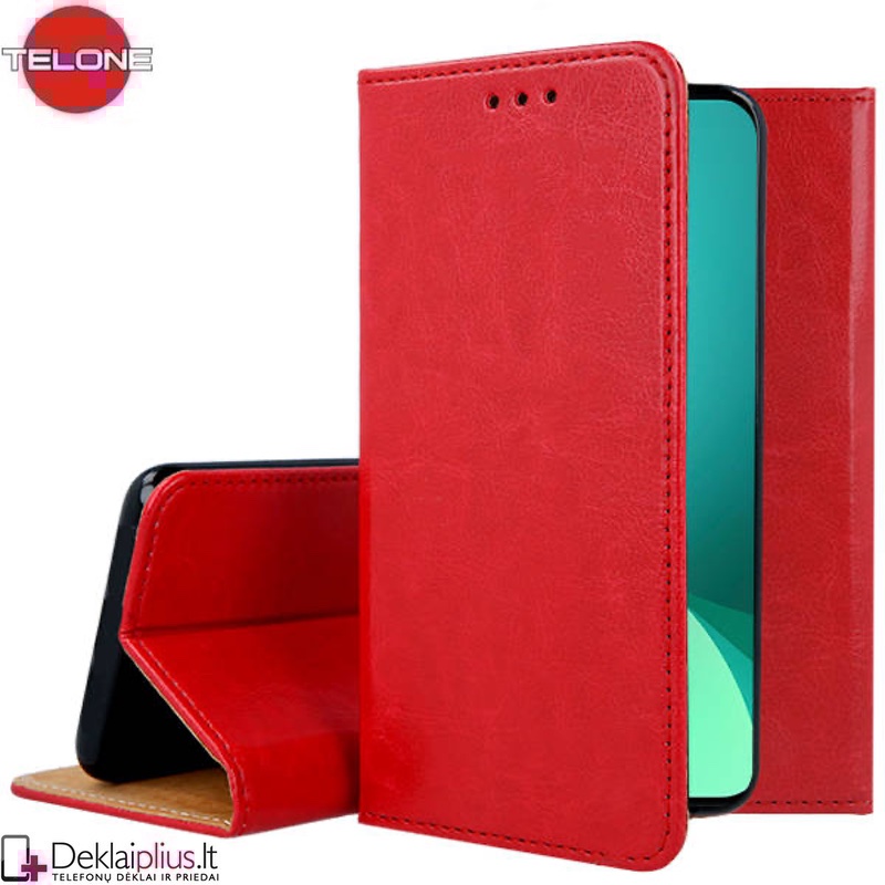 Telone grynos odos dėklas - raudonas (telefonams Xiaomi 12/12X) Telone grynos odos dėklas - raudonas (telefonams Xiaomi 12/12X)